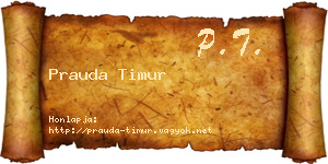 Prauda Timur névjegykártya